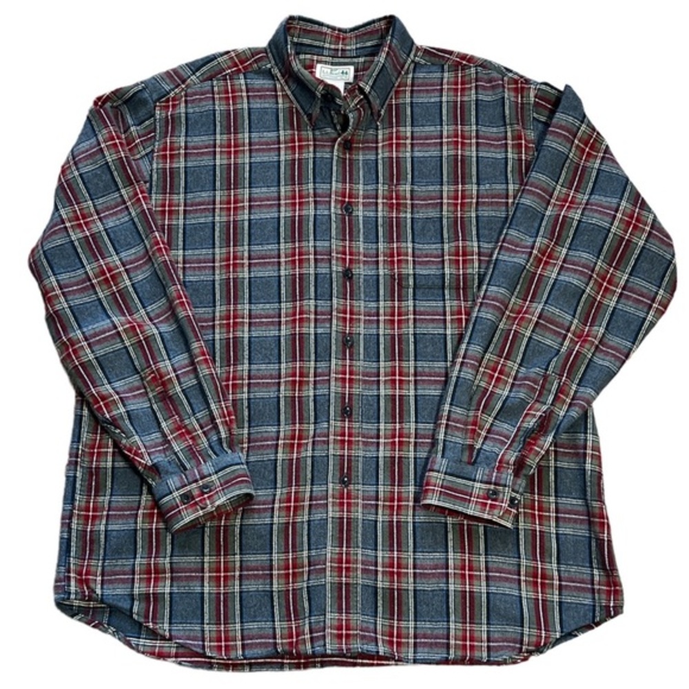 Vintage L.L. Bean Men’s Cotton Plaid Button Down Long Sleeve Flannel Shirt Sz. L